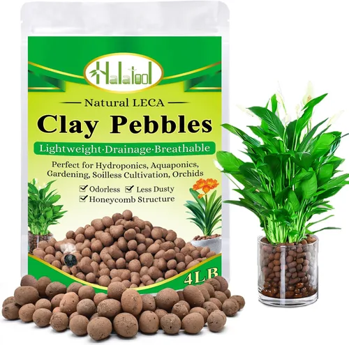 Miniatura 9 de Halatool 18LB de guijarros de arcilla Hydroton de 4mm-16mm, bolas ligeras de Leca para plantas en maceta, hidropónica, jardinería, orquídeas, 18