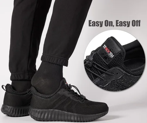 Miniatura 5 de Zapatos de trabajo antideslizantes para hombre, resistentes al agua, sin cordones, ligeros y duraderos, perfectos para servicio de alimentos, cocina