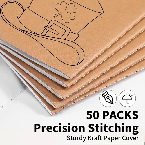 Miniatura 3 de Paquete de 50 Cuadernos Kraft con Líneas A5 de 8.3x5.5 Pulgadas, Diarios de Viaje Cuadernos al Por Mayor, Cuadernos de Materias 34 Hojas 68 Páginas