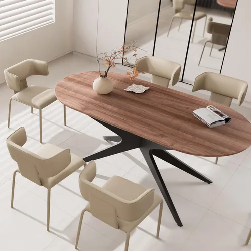 Miniatura 5 de YOUNIKE Silla de comedor tapizada individual de piel sintética de alta calidad, silla de comedor con respaldo, moderna y acolchada, cómoda silla