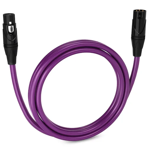 Miniatura 165 de LyxPro Cable de micrófono XLR hembra a macho de ángulo recto de 3 pines de 1.5 pies para altavoces amplificados, interfaz de audio, rendimiento