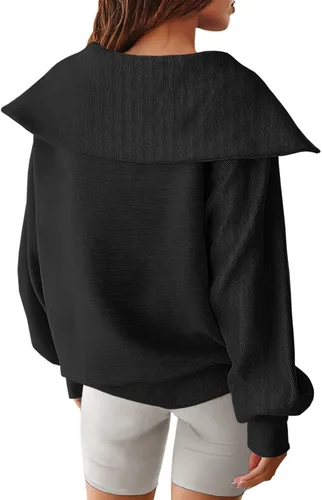 Miniatura 5 de ANRABESS Sudaderas con capucha para mujer, de gran tamaño, con cremallera de un cuarto, para adolescentes, niñas, ropa de moda Y2K