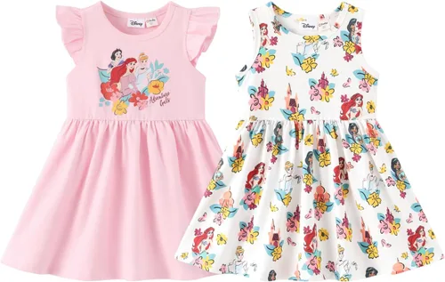 Miniatura 8 de Disney Frozen Elsa - Vestido de princesa Minnie Mouse Stitch para niña, paquete de 2 unidades, manga larga con volantes, conjunto de disfraz de 2 a