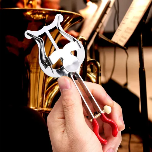 Miniatura 4 de Facmogu Accesorios de instrumentos de lira para trompeta, clip de partitura de lira ligero para trompeta, clip de música de lira plateada