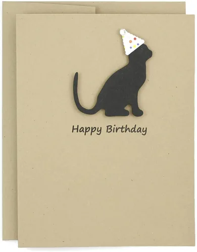 Miniatura 8 de Tarjeta de cumpleaños de pastor australiano negro Tarjeta de felicitación para mascotas con tema de perro australiano negro Sombrero de fiesta