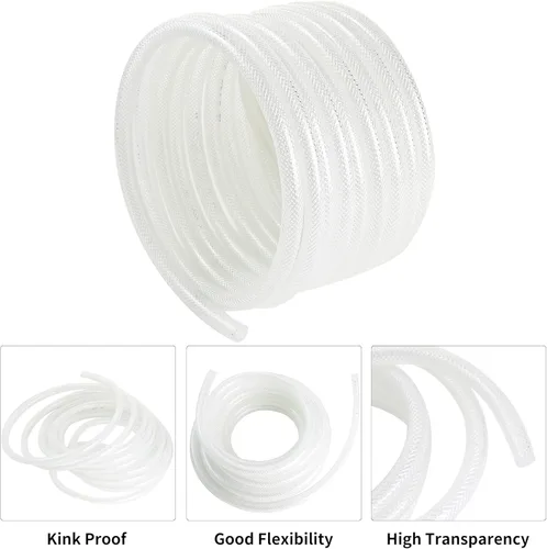 Miniatura 4 de Tubo de vinilo de plástico de manguera trenzada transparente de 5/8 pulgadas de diámetro interior x 7/8 pulgadas de diámetro exterior de 50 pies