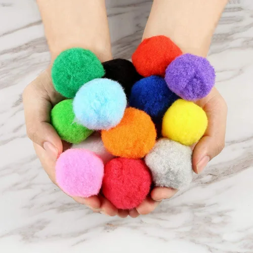 Miniatura 8 de Pllieay 120 pompones grandes de 2 pulgadas, bolas de pompón gigantes esponjosas para proyectos de artes y manualidades, fabricación y bolas