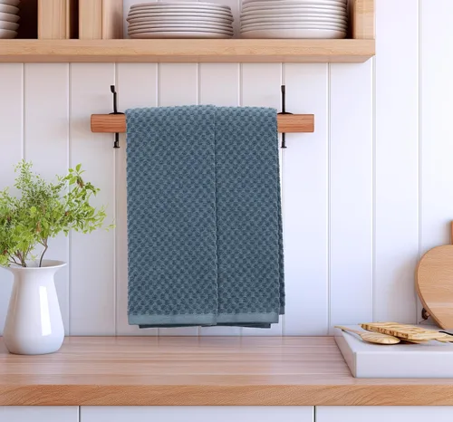Miniatura 4 de COTTON CRAFT Toalla de cocina increíble - Juego de 12 toallas Terry - 100% algodón Euro Café de tejido a cuatros juego de trapos de cocina - Suave
