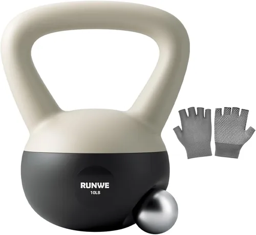 Miniatura 20 de RUNWE Pesa rusa suave de 5 libras, 10 libras, 15 libras, 20 libras, 25 libras, pesa rusa rellena de arena, silenciosa y apta para el suelo