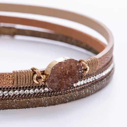 Miniatura 11 de FANCY SHINY - Pulsera de cuero estilo bohemio, pulsera de cuentas de cristal con cierre magnético, regalos de joyería para mujer