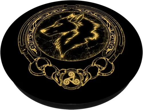 Miniatura 2 de Viking Fenrir Fenris Wolf Celta Triskelion Símbolo PopSockets intercambiables PopGrip
