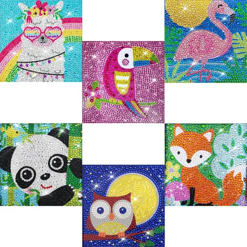 Miniatura 9 de Labeol Kits de arte de diamantes para niños, manualidades para niñas de 6 a 8 a 10 a 12 años, fáciles de hacer tú mismo, creativas calcomanías