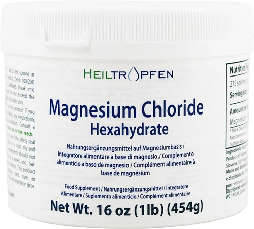 1 libra de cloruro de magnesio hexahidrato | Ingredientes de grado farmacéutico | Polvo de cristal | Pure Ph. EUR., BP, USP, 100% | Heiltropfen®