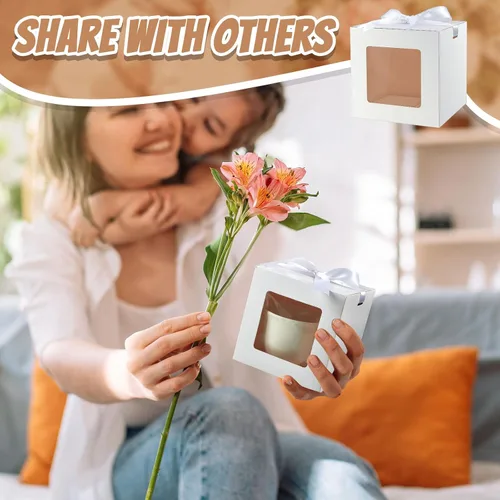 Miniatura 5 de Yeaqee 24 cajas de taza de sublimación para regalo, cajas de taza de café, regalo transparente a granel para tazas de 11 onzas, 12 onzas, 15 onzas