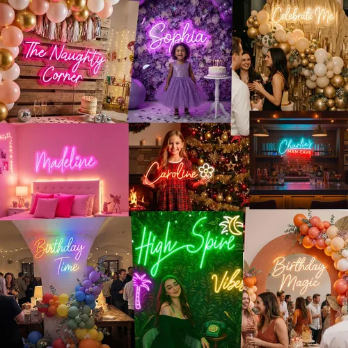 Miniatura 6 de Letrero de neón con nombre personalizado para pared, luces LED de neón personalizables, letras personalizables iluminadas, letreros iluminados