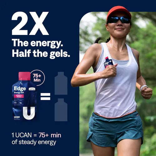 Miniatura 3 de UCAN Edge Energy Gel Shots, Plátano y Fresa (12 Paquetes de 2 Onzas) para Correr, Entrenamiento, Ejercicios, Fitness, Ciclismo, Crossfit Energía