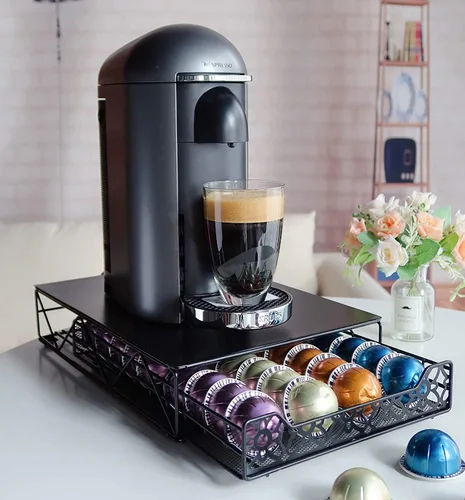 Miniatura 2 de RECAPS Soporte para Cápsulas de Café Cajón de Almacenamiento de Cápsulas Soporte para Cápsulas Organizador de Cocina Compatible con Vertuoline
