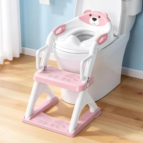 Miniatura 17 de Asiento de Entrenamiento para Ir al Baño, SKYROKU Inodoro de Entrenamiento con Escalón con Escalera, para Niños Niñas y Pequeños - Asiento