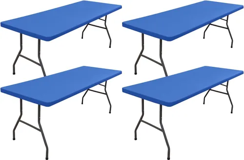Miniatura 13 de homing Paquete de 4 manteles rectangulares de 4 pies, mantel ajustable de poliéster impermeable, lavable, para picnic, campamento, al aire libre