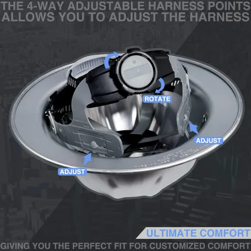Miniatura 6 de Casco de seguridad de aluminio con suspensiones de trinquete, gorra de seguridad plateada, talla única, se adapta a la mayoría