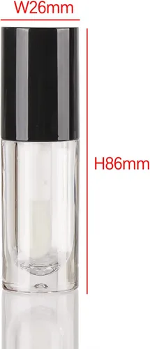 Miniatura 2 de COSIDEA 50pcs Vacío Negro 0.2 fl oz Big Doe Foot Wand Lip Gloss Tubes Round Chunky Lipgloss Tubes Contenedores al por mayor con cepillo grande grueso