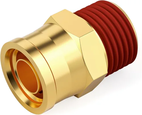 Miniatura 7 de GASHER 5 piezas de latón DOT Push to Connect Fittings, 1/2" NPT x 1/2" OD recto tubo de empuje de aire accesorios de línea de freno de aire