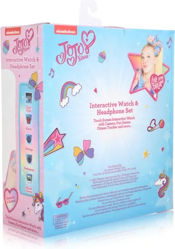 Miniatura 3 de Accutime JoJo Siwa Nickelodeon - Reloj inteligente de aprendizaje educativo para niñas con auriculares verdes y rosados a juego (modelo JOJ40159AZ)