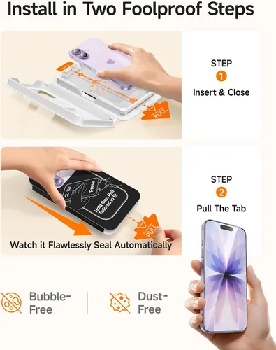 Miniatura 3 de SMARTDEVIL Paquete de 3 protectores de pantalla para iPhone 17, vidrio templado óptico transparente 9H, 2 veces resistencia a los impactos