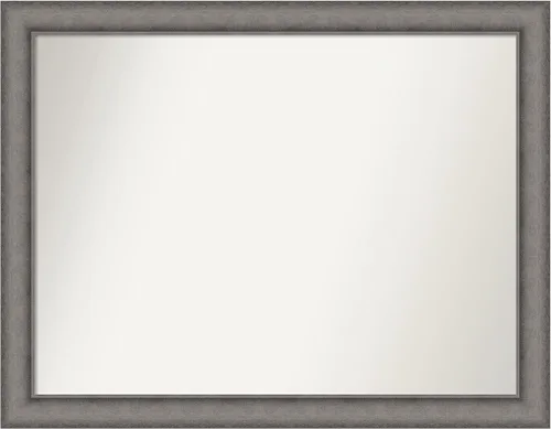 Miniatura 395 de Amanti Art Espejo de pared personalizado no biselado (24.5 x 24.5 pulgadas), marco gris marrón alta, varios tamaños personalizados, espejo de baño