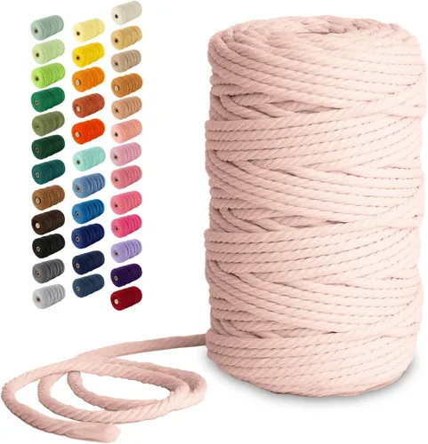 Miniatura 93 de Nook Theory - Cuerda de macramé de 3 mm, 220 yardas de cuerda de algodón, hilo de 4 mm y 5 mm, cuerda para manualidades, perfecta para colgantes