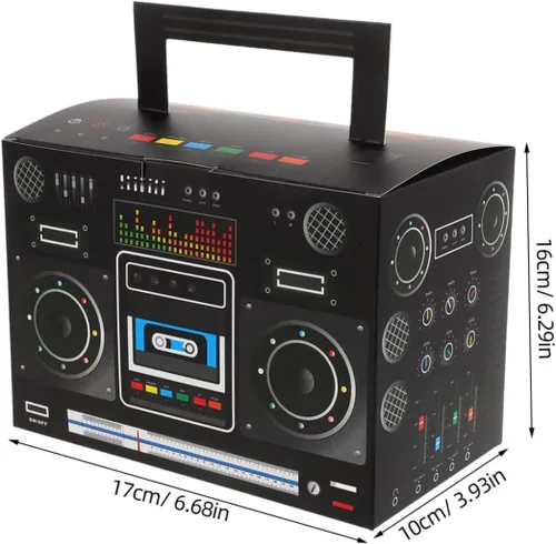 Miniatura 2 de MERRYHAPY 6 cajas de regalo de fiesta de los años 80, cajas de boom novedosas cajas retro de radio de colores mezclados para dulces retro