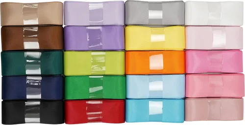Miniatura 6 de HUIHUANG Cinta de satén de 1 pulgada de color sólido, cinta de doble cara de satén de tela para manualidades, envoltura de regalo, decoración