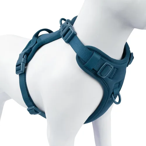 Miniatura 14 de Arnés sin tirones para perro, chaleco para cachorros con clip frontal para perros pequeños, medianos y grandes (verde niebla, M)