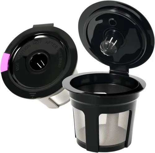 Miniatura 3 de K-Cup reutilizable para Keurig, filtros de café en cápsulas K-Cup recargables sin BPA negros, filtros recargables de ajuste universal para cafetera