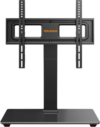 Perlegear Base giratoria universal para televisores de 32 a 70 pulgadas, soporte de mesa ajustable en altura con inclinación, base de vidrio
