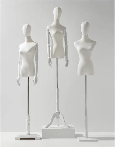 Miniatura 3 de Adjustable Female Dress Form Mannequin Torso 130-185cm for Clothing & Jewelry Display, Sewing, Detachable Arms, Head & Base - Small Size, Perfect