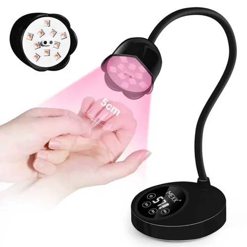 Miniatura 10 de MEKK - Lámpara de uñas de curación flash, 30 W, luz UV pequeña inalámbrica para uñas de gel Gooseneck, Auto Sensor, 4 Timers (10/30/60/90s)