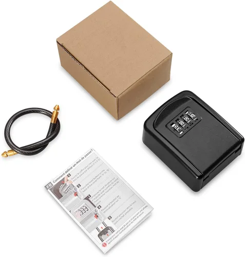 Miniatura 8 de AMIR Caja de bloqueo de llaves, caja de seguridad para exteriores para llaves con grillete extraíble, caja de bloqueo de combinación de 4 dígitos
