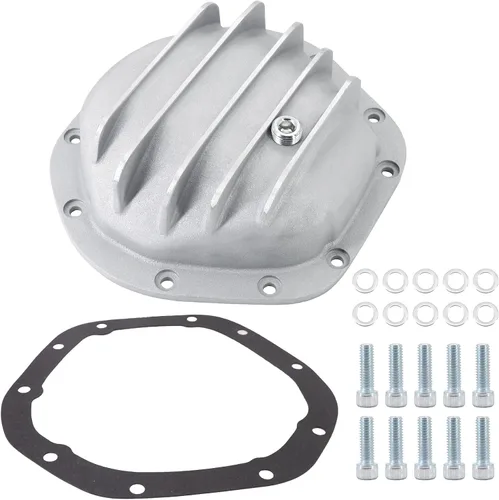 Miniatura 10 de Dana 30 cubierta de diferencial delantera de aluminio negro con aletas de 10 pernos para CJ TJ YJ JK