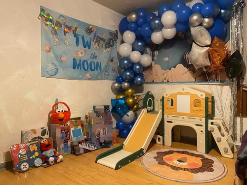 Miniatura 6 de BIERUM Juego de tobogán 10 en 1 para niños pequeños - Tobogán para bebés de 1 a 3 años con luces coloridas, pizarra para dibujar y tablero
