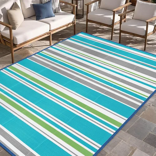 Miniatura 9 de Alfombra de plástico para patio al aire libre impermeable – Alfombras para exteriores para cámper, caravana, porche, cubierta, alfombra de área