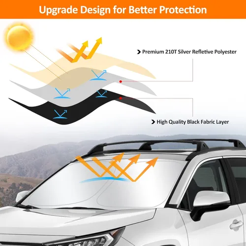 Miniatura 3 de D-Lumina Parasol para parabrisas para Toyota RAV4 2019-2025, protector de visera frontal plegable, RAV-4 SUV Adventure, Hybrid Prime LE, TRD Parasol