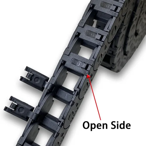 Miniatura 5 de 2 unidades de 39.4 pulgadas de cadena de arrastre tipo abierto R18 cadena de cable de alambre para fresadora CNC e impresora 3D, 2 pares adicionales