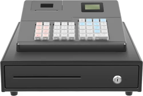 Miniatura 9 de Caja registradora, 48 llaves Caja Registradora para Negocio Cajón de caja registradora con teclas y luz de detección de efectivo Cabezal de #5 White