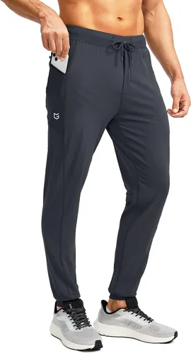 G Gradual Pantalones deportivos para hombre con bolsillos con cremallera, elásticos, cónicos, pantalones deportivos para hombre, entrenamiento,