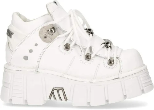 Miniatura 3 de New Rock 106N Tower - Botas de tobillo para mujer, 100% piel, estilo gótico, con plataforma punk, a la moda