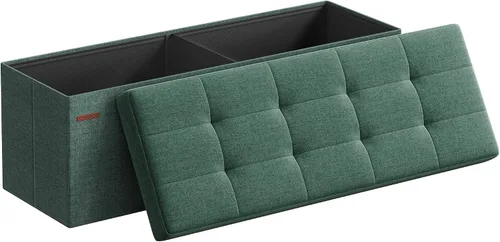 Miniatura 9 de SONGMICS Colección MAZIE - Banco otomano plegable de almacenamiento de 43 pulgadas, reposapiés otomano, banco para el final de la cama, pecho