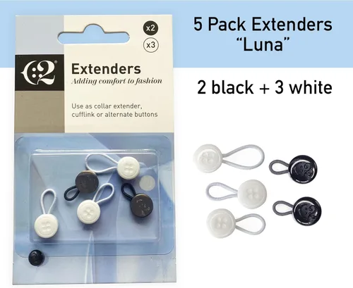 Miniatura 5 de Extensor elástico de cuello de camisa, paquete de 5 extensores de cuello para camisa de vestir, extensor de botón no metálico para camisas