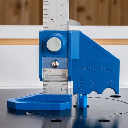 Miniatura 3 de Rockler Herramienta de calibre central/profundidad de broca de enrutador de 12 pulgadas, herramientas de medición de carpintería de calibre