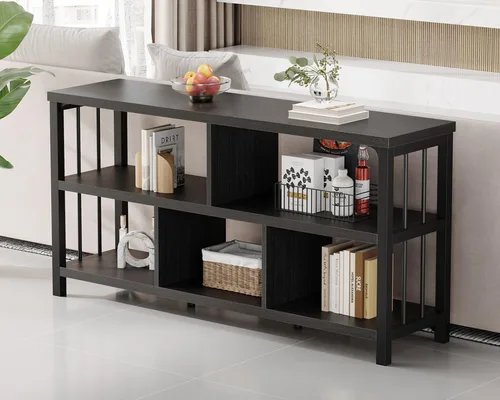 Miniatura 18 de IBF Estantería horizontal con forma de cubo, estantería abierta moderna industrial, organizador de almacenamiento de 5 cubos para el hogar, estante
